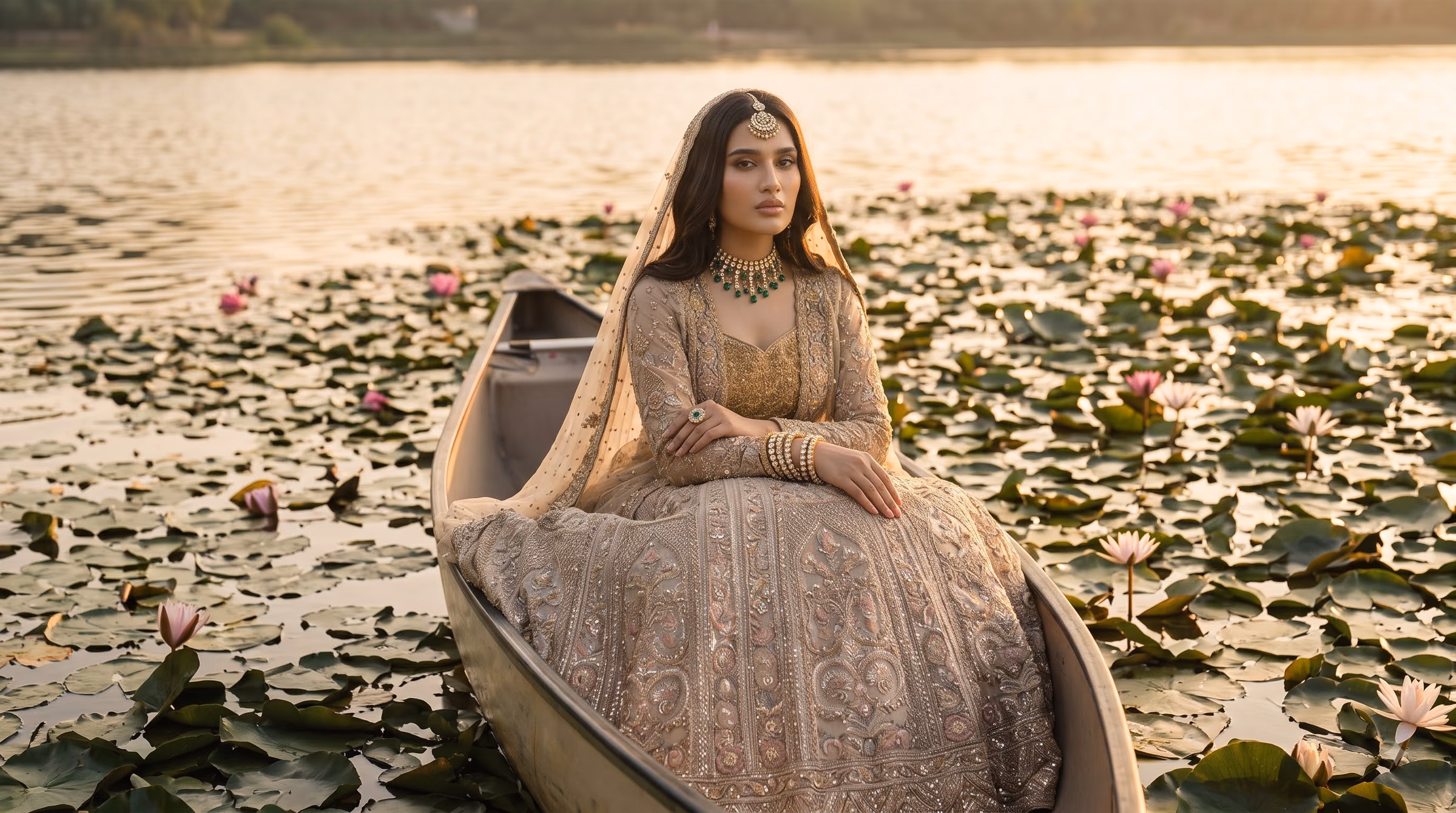 Noor-e-Kashmir Sovereign Tilla Embroidered Silk Lehenga