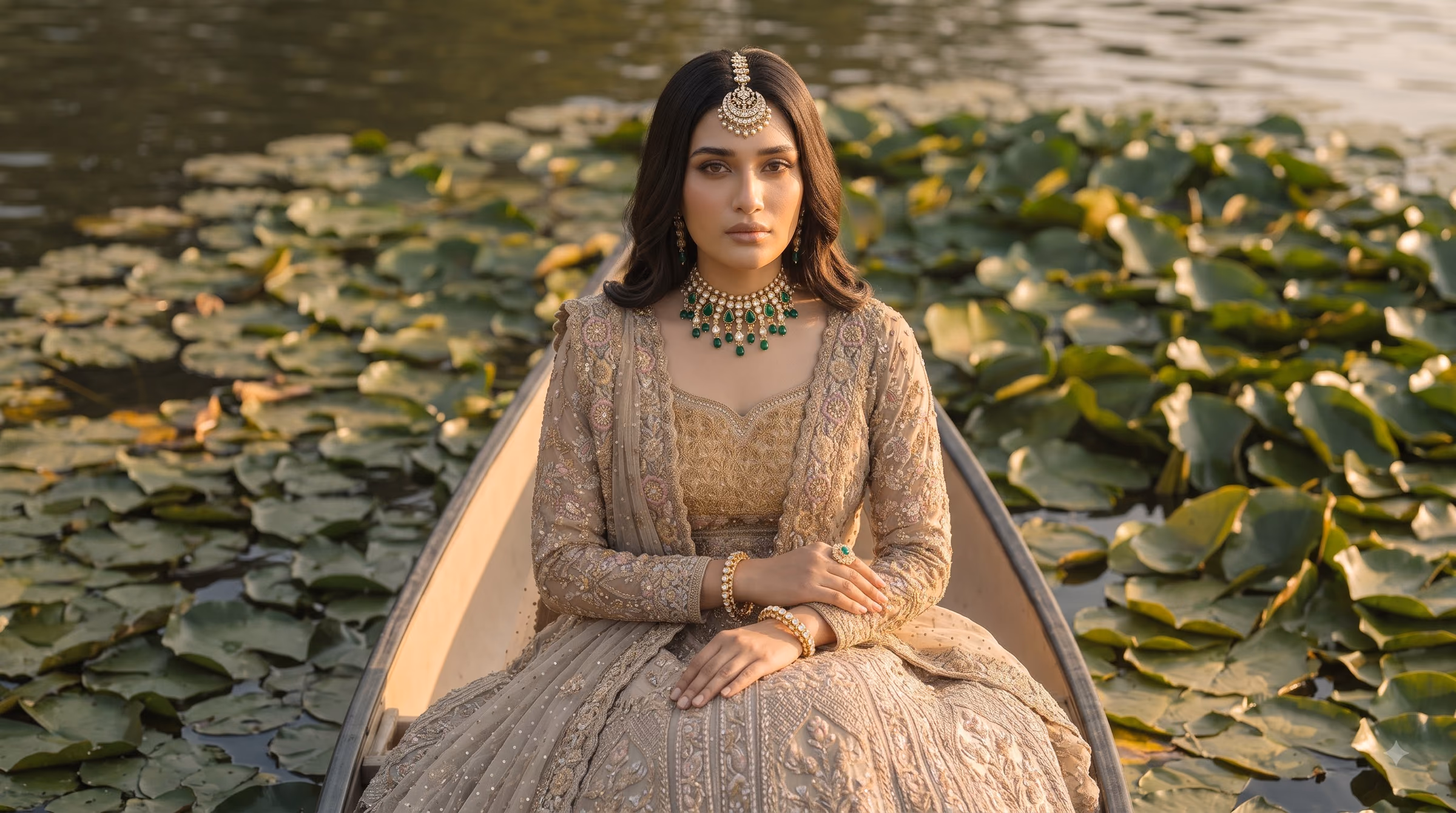 Noor-e-Kashmir Sovereign Tilla Embroidered Silk Lehenga