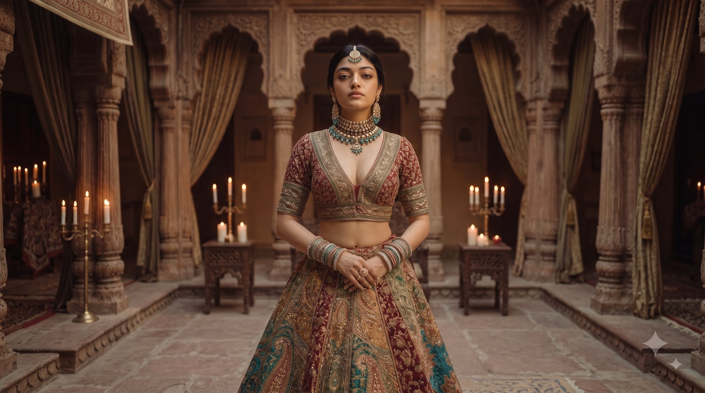 Maharani Deep Burgundy Velvet Regal Wedding Lehenga
