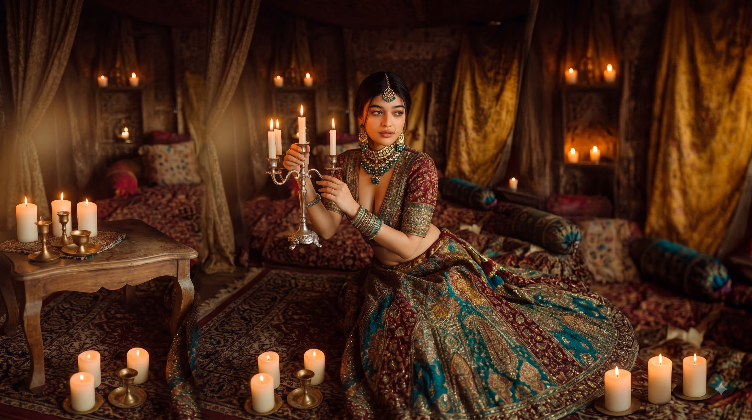 Maharani Deep Burgundy Velvet Regal Wedding Lehenga view 8