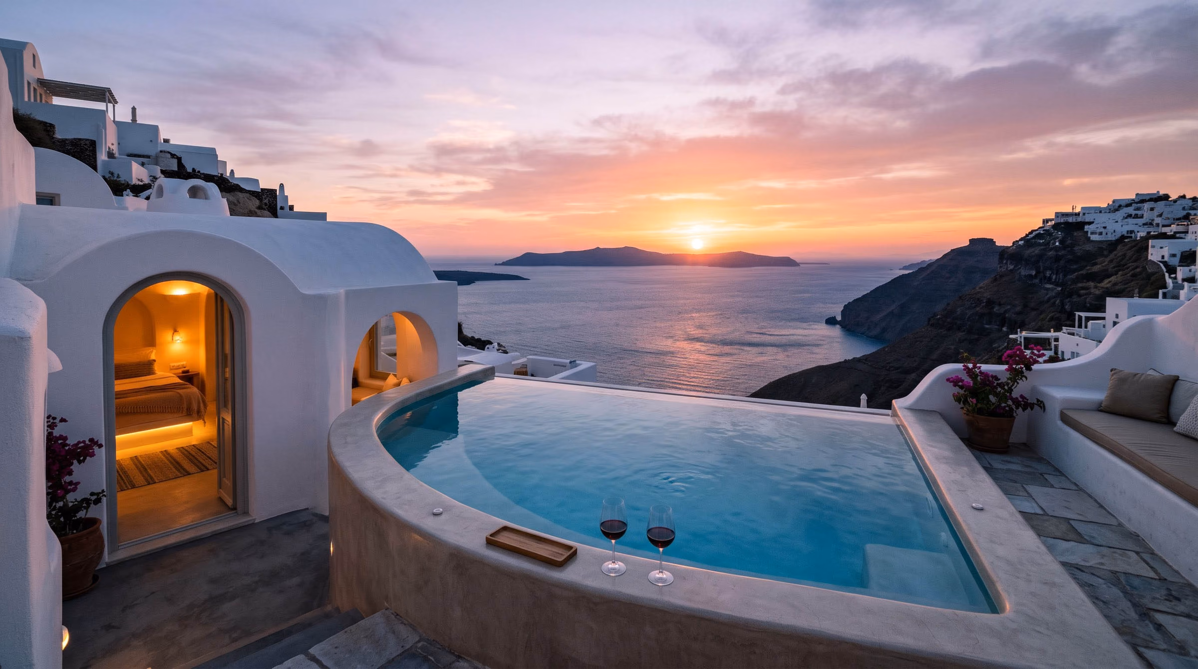 Santorini Caldera Sunset Infinity Suite