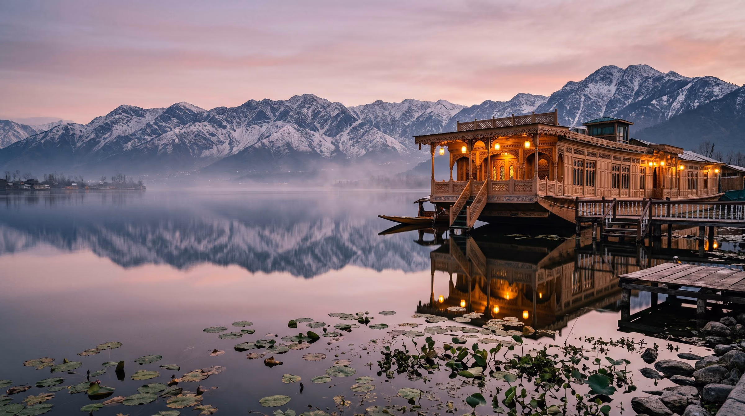Kashmir Valley Floating Cedar Palace & Meadow Serenade